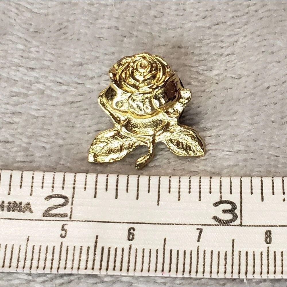Gold Rose Flower Lapel Pin